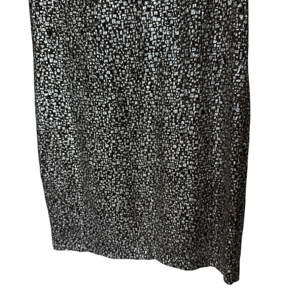Twelfth Street Cynthia Vincent Black & Metallic Silver Shift Dress S Wool Silk - Picture 3 of 9